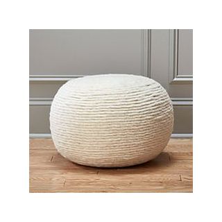 Handmade Moroccan Cotton Round Pouf - Stylish & Versatile Seat