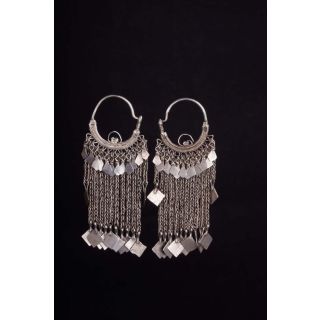 Tuareg Berber Geometric Earrings - Handmade Moroccan Statement Jewelry