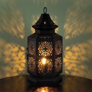 Moroccan Silver Metal Floor Lamp - Handcrafted Elegance