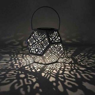 Moroccan Silver Metal Floor Lamp - Handmade Vintage Elegance