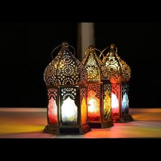 Moroccan Silver Metal Floor Lamp - Handcrafted Vintage Pendant