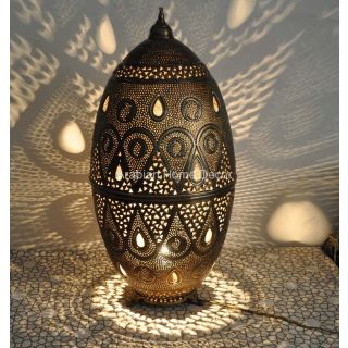 Moroccan Silver Metal Handcrafted Floor Lamp - Timeless Elegance