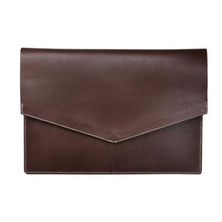 Vintage Walnut Brown Leather Laptop Bag | Handcrafted Moroccan Design