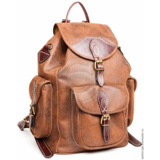 Luxury Saddle Tan Leather Backpack – Moroccan Artisan-Crafted