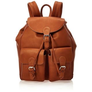 Elegant Dark Camel Brown Moroccan Leather Backpack