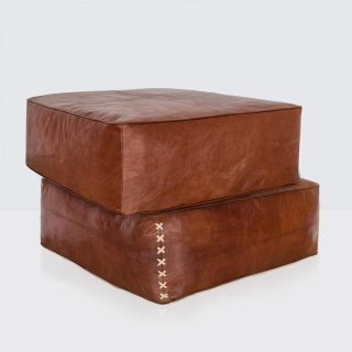 Handcrafted Moroccan Leather Poufs - Genuine, Cozy Seating