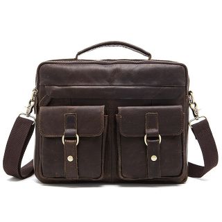 Elegant Dark Brown Leather Messenger Bag for Effortless Style