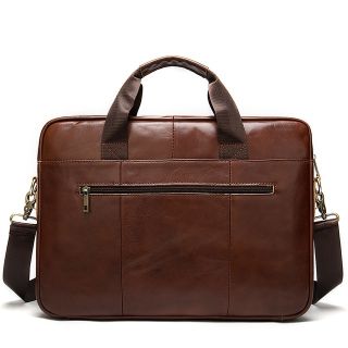 Handmade Moroccan Leather Messenger Bag in Walnut Brown