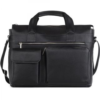 Handmade Black Leather Moroccan Messenger Bag - Stylish & Functional