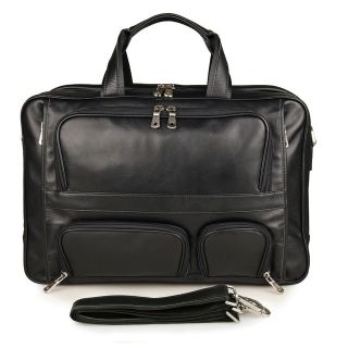 Sophisticated Moroccan Leather Messenger Bag - Black Vintage Style