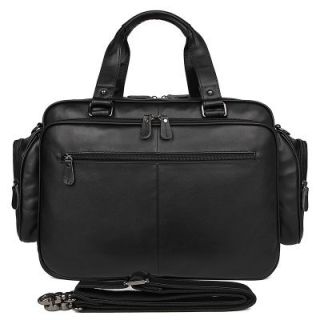 Black Leather Messenger Bag | Handcrafted Moroccan Style