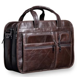 Luxury Dark Brown Leather Messenger Bag - Handcrafted Moroccan Style