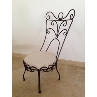 Handcrafted Moroccan Iron Chair for Outdoor and Indoor Use