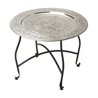 Modern Moroccan Aluminum Coffee Table with Intricate Design