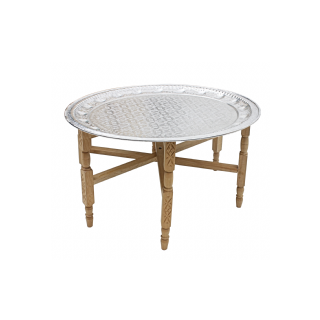 Handcrafted Moroccan Metal Tray Table - Exquisite Design