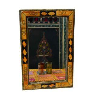 Handcrafted Moroccan Bone Inlay Brass Mirror