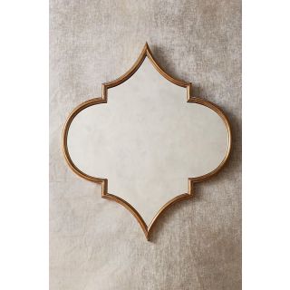 Elegant Handcrafted Moroccan Iron Mirror - Antiqued Gold Finish