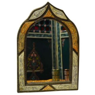 Moroccan Vintage Wood Mirror - Traditional Arch Design