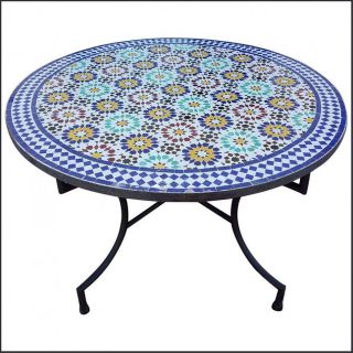 Moroccan Mosaic Table | Handmade Zellij Clay Ceramics