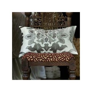 Handmade Silver & White Moroccan Cactus Silk Pillows