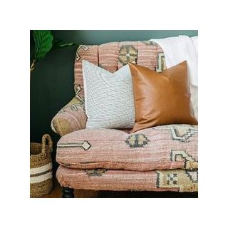 Handwoven Moroccan Stripe Accent Pillow with Zipper