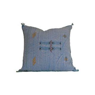 Handmade Blue Sabra Moroccan Throw Pillow