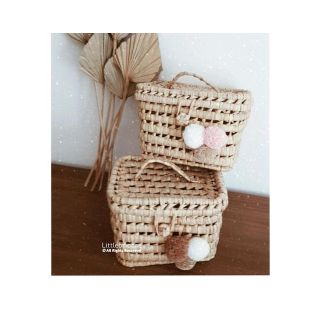 Handwoven Moroccan Berber Pom Pom Baskets for Colorful Storage