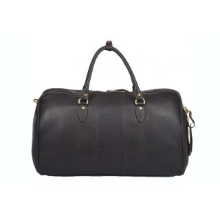Elegant Black Leather Moroccan Handcrafted Travel Bag