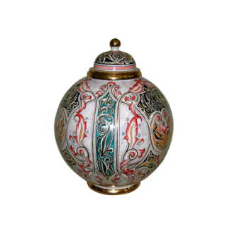 Handmade Moroccan Fes Ceramic Vase with Lid
