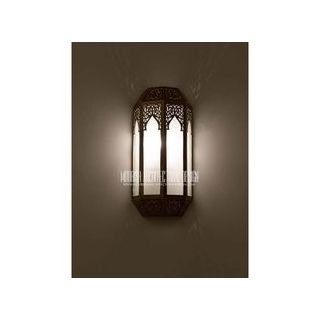 Moroccan Silver Metal Handcrafted Wall Lamp - Vintage Style