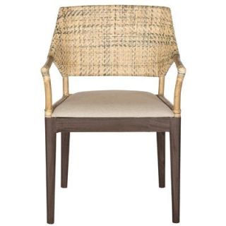 Moroccan Teak Wood Armchair with Floral Carvings