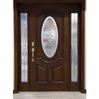 Dark Wood Front Door with Sidelites | Luxury Moroccan Craftsmanship
