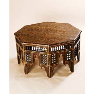 Hand-Painted Moroccan Wood Table 105 - Unique Style and Elegance