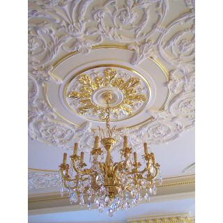 Moroccan Handmade Gypsum Plaster Rose Ceiling Detail