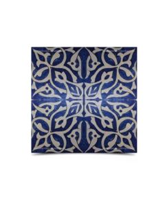 Moroccan Hand Painted Ceramic Tile – Blue-Gray