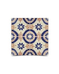 Blue And Orange Moroccan Hand Painted Tile