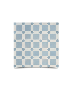 "Moroccan Light Blue Mosaic Tile - Geometric Star Pattern"