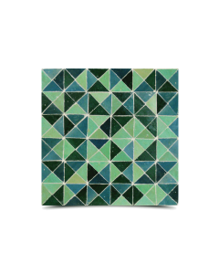 Chic Green Moroccan Mosaic Tiles - Handmade Cubic Design