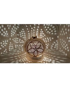 Moroccan Silver Metal Floor Lamp - Handcrafted Premium Lighting