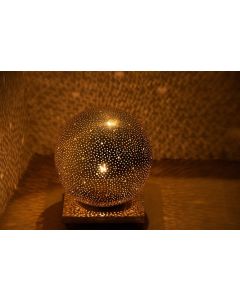 Moroccan Silver Metal Floor Lamp - Vintage Charm and Elegance