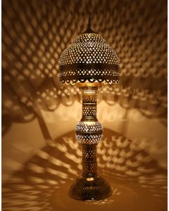 "Handcrafted Moroccan Floor Lamp in Silver Metal | Vintage Charm for Indoor & Outdoor Spaces"