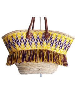 Exquisite Moroccan Embroidered Straw Handbag - Eco-Friendly and Customizable