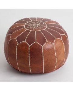 Cozy Moroccan Leather Pouf for Stylish Seating