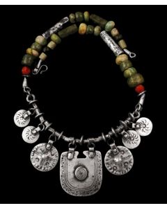 Moroccan Tuareg Berber Geometric Necklace - Handcrafted Ethnic Elegance