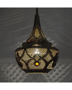 Dark Brass Handcrafted Moroccan Pendant Lamp - Vintage Elegance for Indoor & Outdoor Settings
