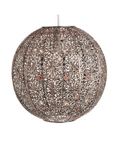 Moroccan Grey Metal Pendant Lamp - Vintage Style Lighting