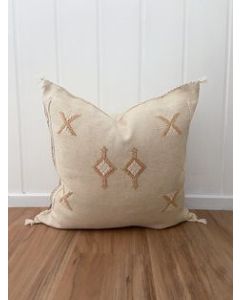 Moroccan Cactus Silk Sabra Pillow - Handmade Berber Artistry