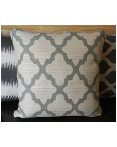 Luxury Khaki & White Moroccan Quatrefoil Pillows
