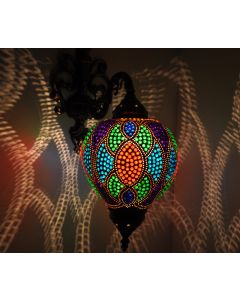 Moroccan Silver Metal Handcrafted Pendant Wall Lamp