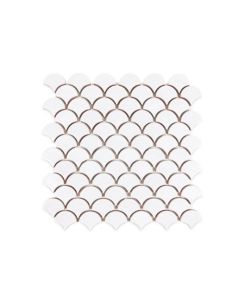 Moroccan White Fish Scale Tiles - Glossy or Matte Finish
